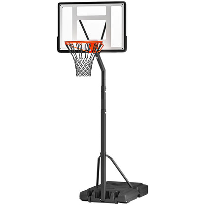 Basketball Hoop with Portable Adjustable Basketball Hoop Stand Height 302-352 cm with Wheels Fillable Base for Kids and Adults Black