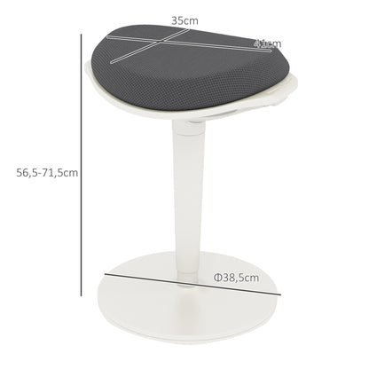Sitting Stool, Ergonomic Office Stool, 56.5-71.5 cm Adjustable Height Work Stool, Swivel Chair for Office, Study Room, Mesh, Gray