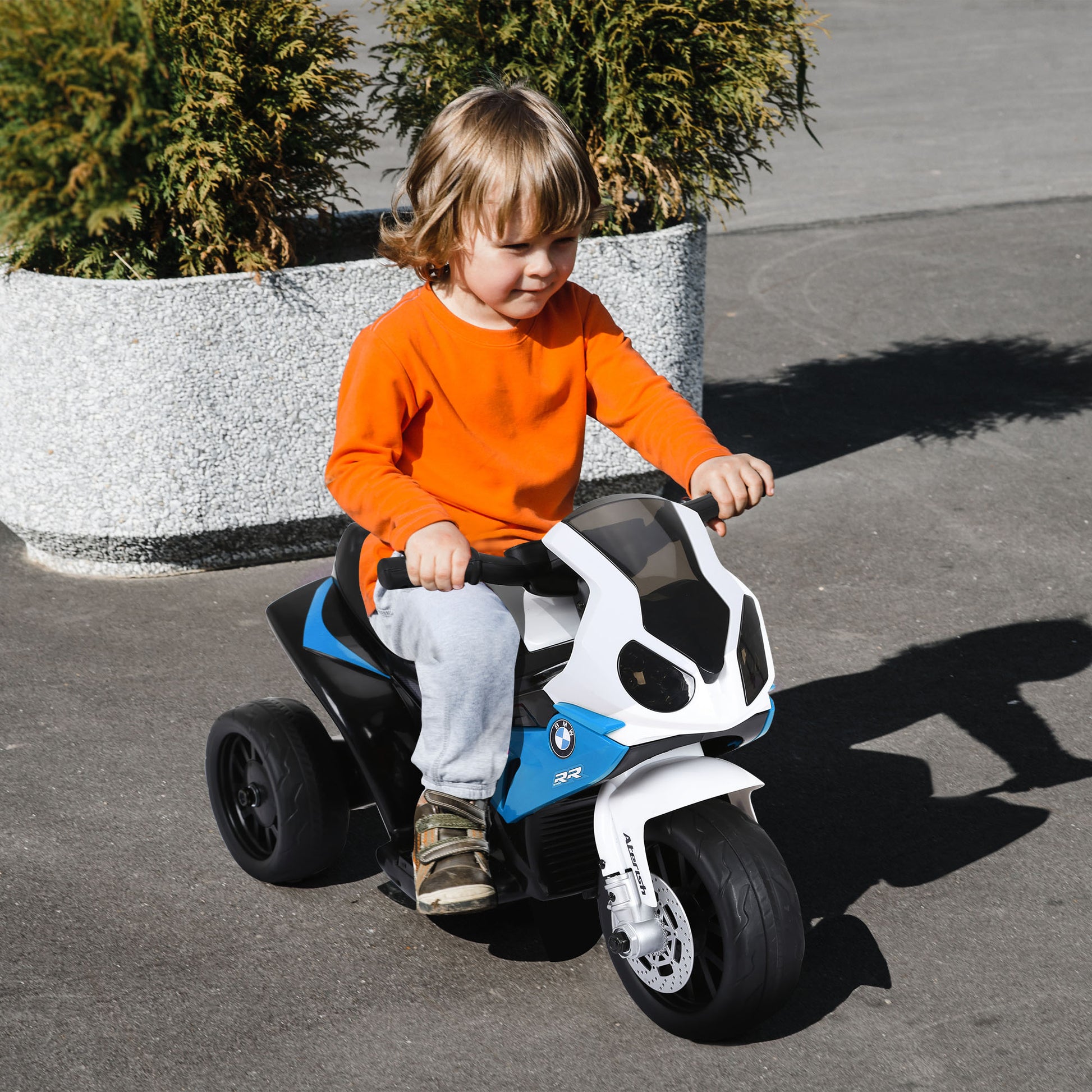 Electric Motorcycle for Kids 18-36 Months with BMW S1000RR Licensed Battery-Powered Motorcycle 6V Kids' Motorbike with Music Load 20 kg Blue