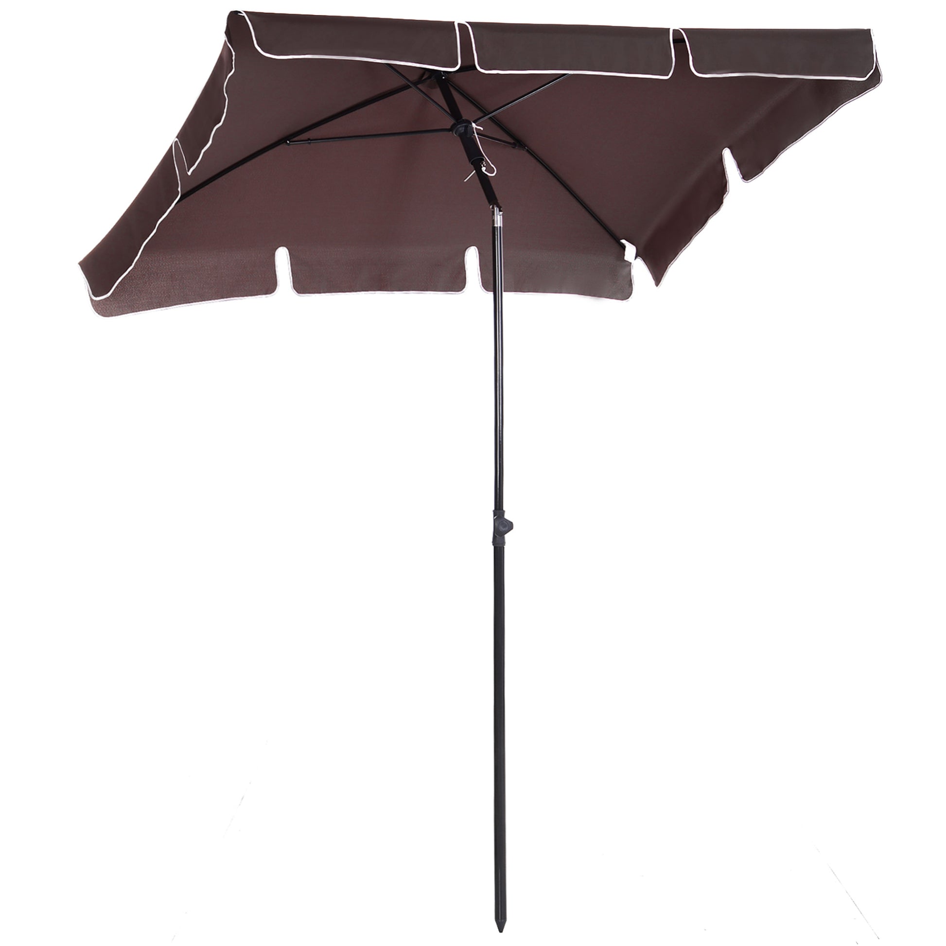 Aluminum Garden Umbrella 198x130x245 cm Rectangular Garden Parasol with Tilt Function for Terrace Patio Outdoor Cafe