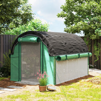 Greenhouse 3 x 2 x 2 m Foil Greenhouse with 6 Windows, Roll-Up Doors, Roll-Up Side Walls, UV-Resistant Foil Tunnel, Winterproof Tomato Greenhouse with Ground Anchors