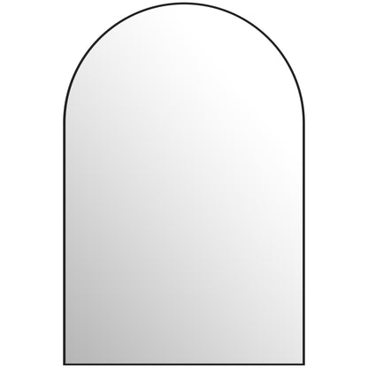 Arched Wall Mirror, Bathroom Mirror, 60 x 90 cm, high definition, with aluminum alloy frame, for bedroom, living room, entryway, black