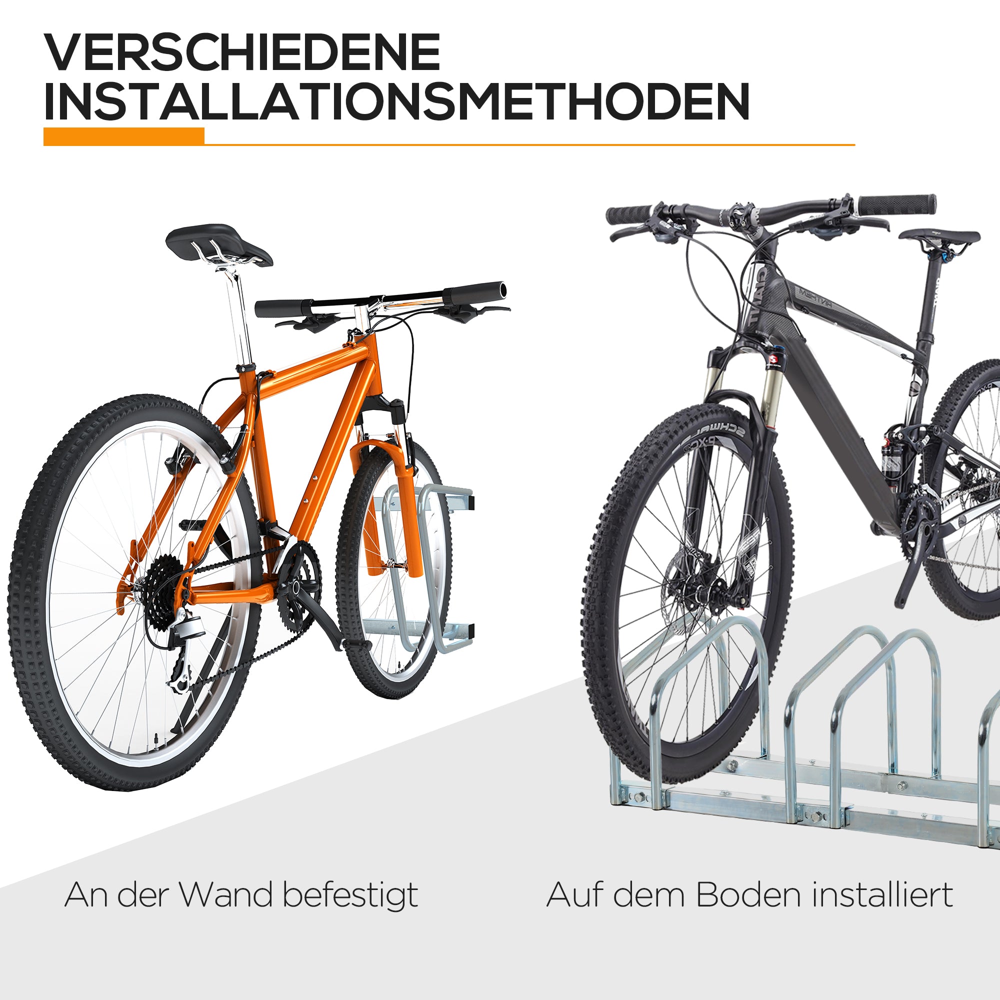 Bike Stand Bicycle Rack Multiple Stand Display Stand Bike Rack Weatherproof Durable Floor and Wall Mount Steel for up to 6 Bikes Silver 179 x 33 x 27 cm