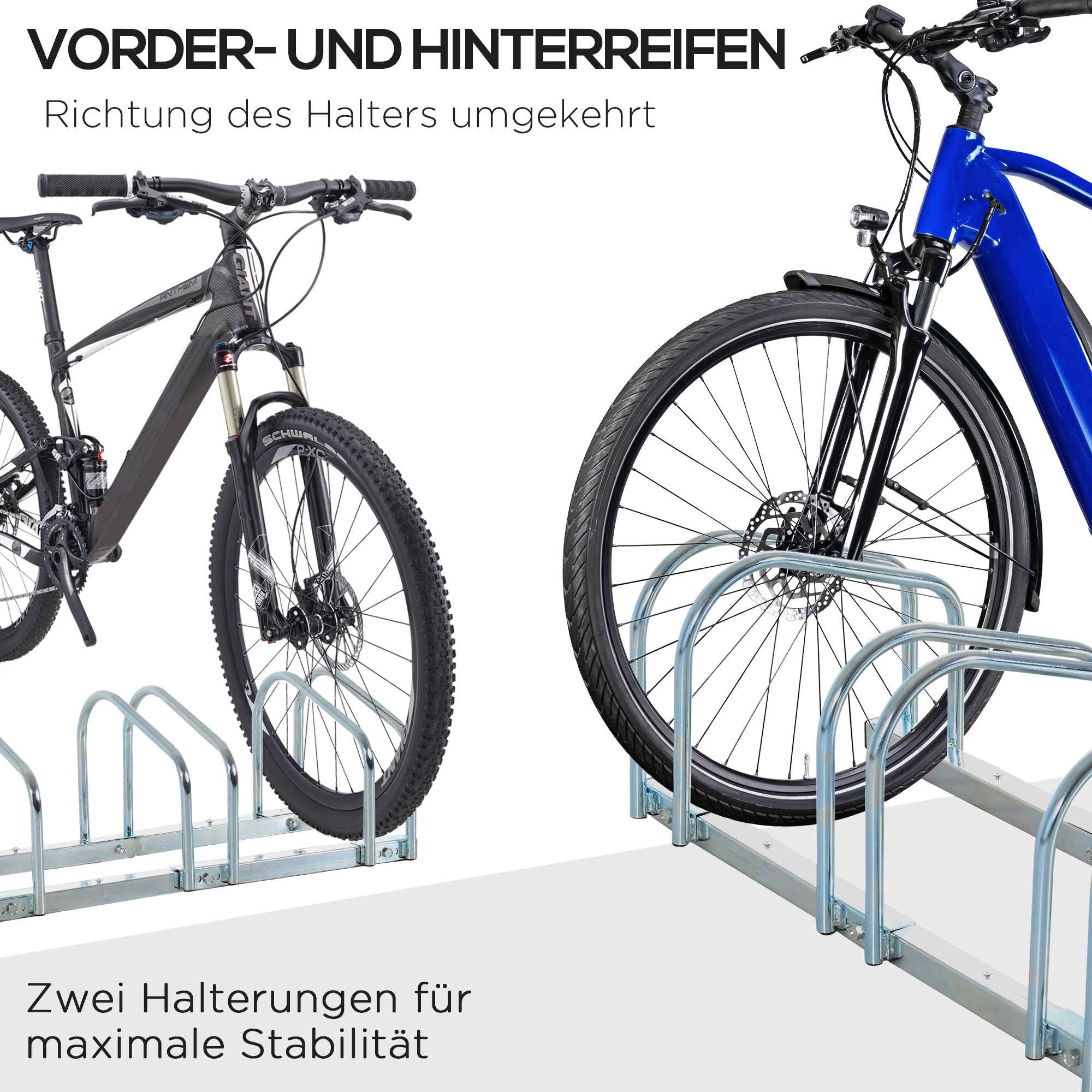 Bike Stand Bicycle Rack Multiple Stand Display Stand Bike Rack Weatherproof Durable Floor and Wall Mount Steel for up to 6 Bikes Silver 179 x 33 x 27 cm