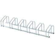 Bike Stand Bicycle Rack Multiple Stand Display Stand Bike Rack Weatherproof Durable Floor and Wall Mount Steel for up to 6 Bikes Silver 179 x 33 x 27 cm