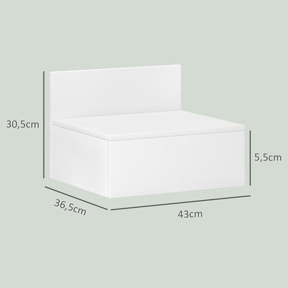 Set of 2 Floating Bedside Tables Nightstands for Bedroom with Drawer Bedside Tables for Bedroom Living Room Home 43x36.5x30.5 cm White
