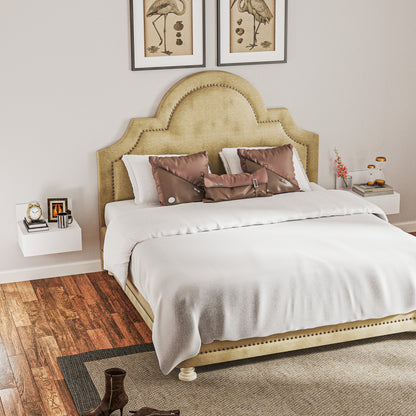 Set of 2 Floating Bedside Tables Nightstands for Bedroom with Drawer Bedside Tables for Bedroom Living Room Home 43x36.5x30.5 cm White