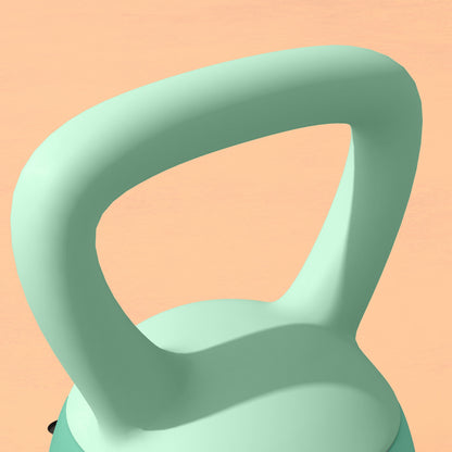 SPORTNOW 10 kg Soft Kettlebell Russian Weight Filled with Metal Sand and Non-slip Handle for Bodybuilding Training at Home Gym Green