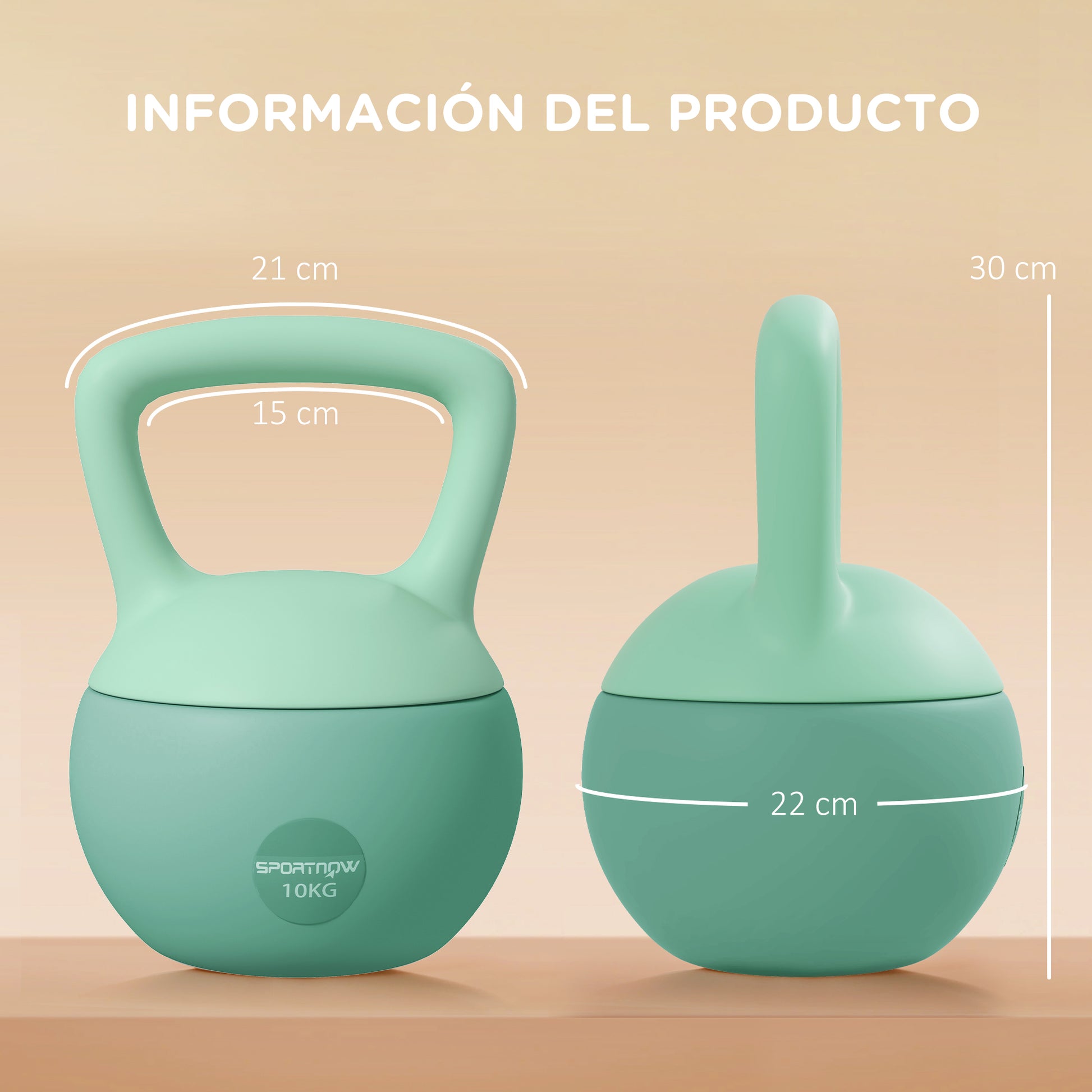 SPORTNOW 10 kg Soft Kettlebell Russian Weight Filled with Metal Sand and Non-slip Handle for Bodybuilding Training at Home Gym Green