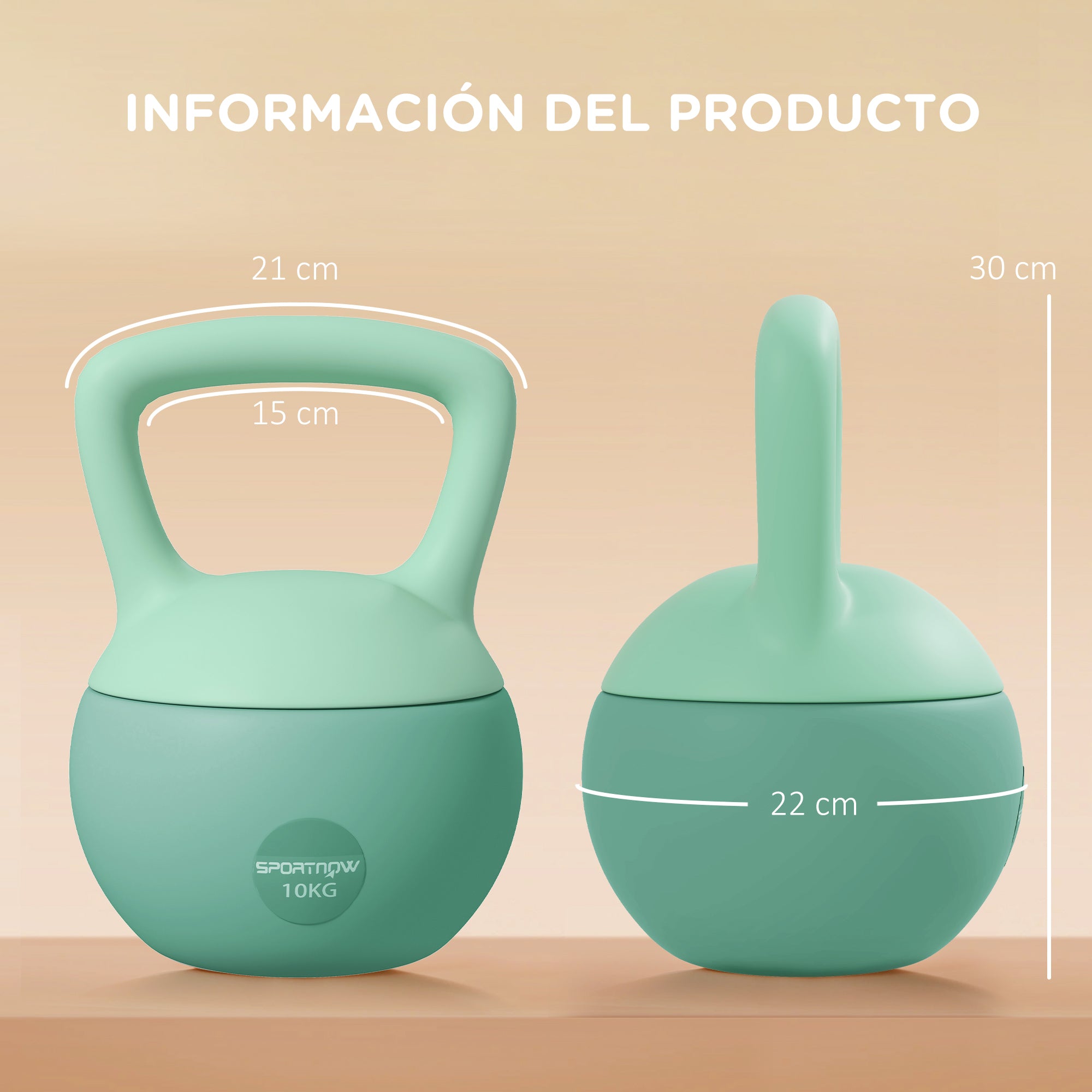 SPORTNOW 10 kg Soft Kettlebell Russian Weight Filled with Metal Sand and Non-slip Handle for Bodybuilding Training at Home Gym Green
