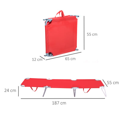 Foldable Sun Lounger Garden Lounger, Lounge Chair with 5-Position Adjustable Backrest, Weather-Resistant Camping Lounger, Garden Chair for up to 120 kg, for Garden Vacation Outdoor Beach Pool, Red