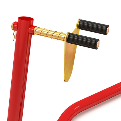 Universal Front Motorcycle Lift Stand Portable and Mobile Steel Support with Wheels for Repair and Parking in Red 80x50x40 cm