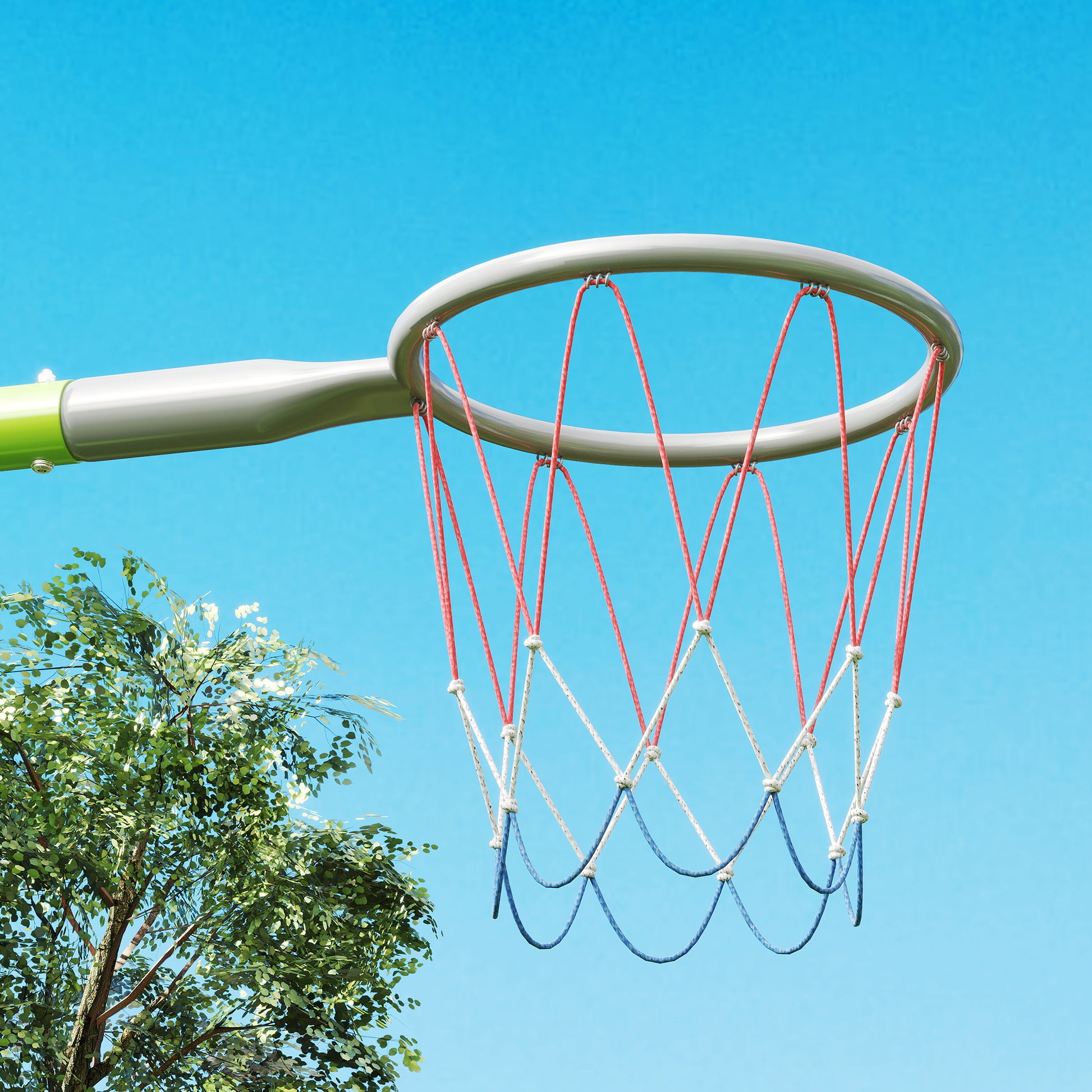 3 in 1 swing frame outdoor swing set with 2 swings, basketball hoop, soccer goal, double swing children's swing with metal frame, garden swing for children