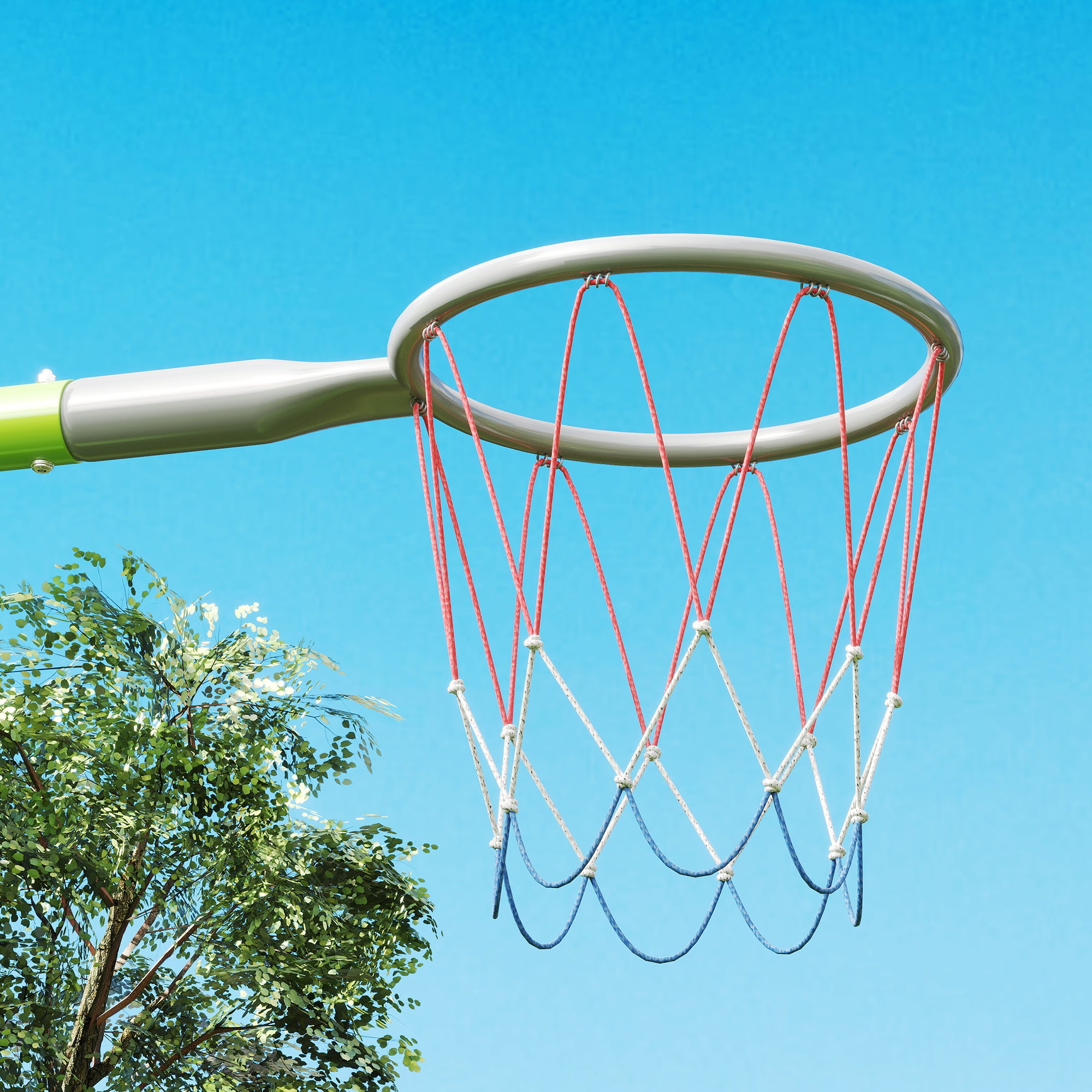 3 in 1 swing frame outdoor swing set with 2 swings, basketball hoop, soccer goal, double swing children's swing with metal frame, garden swing for children
