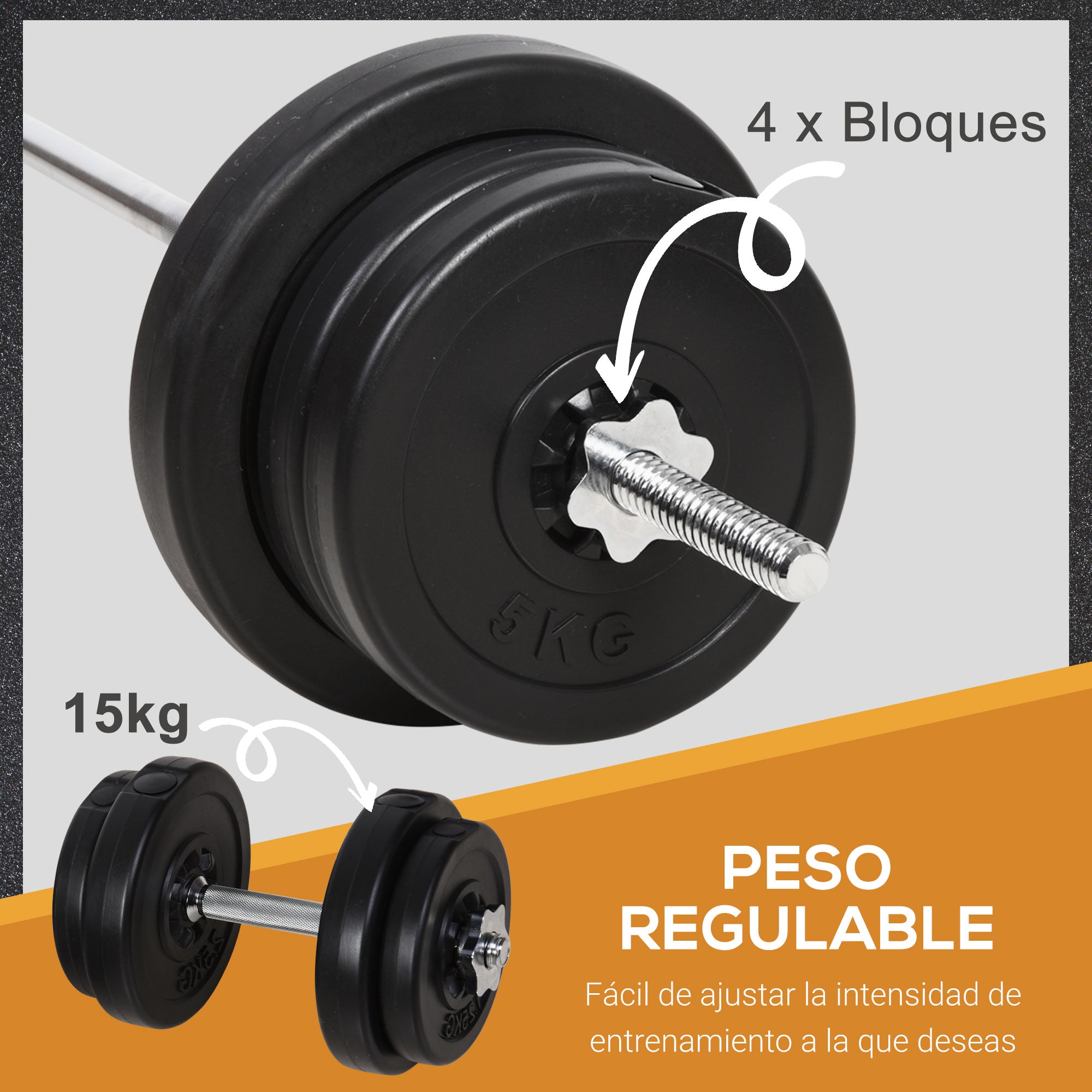 55 kg Weight Set with Dumbbells and Adjustable 2-in-1 Barbell with 170 cm Bar for Bodybuilding Fitness Training at Home Gym Black