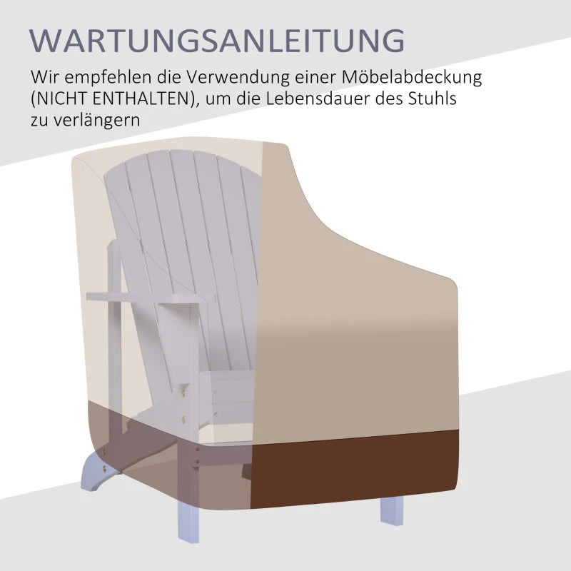 Outsunny Adirondack Havestol med Kopholder - Havestol til Altan, Solid Træ, Grå, 72,5 x 97 x 93 cm