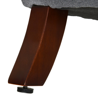 Kids Chair with Ears, High Comfort, Armrests, Cushioned Seat, High Density Foam Filling, Hevea Wood Legs, Linen Upholstery in Gray