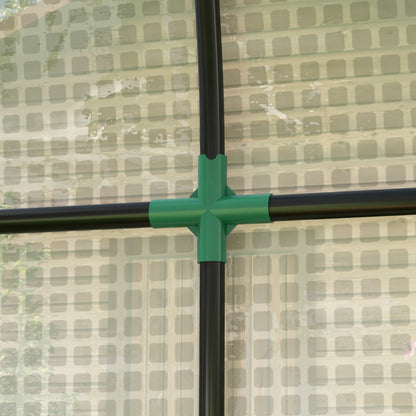 Small Greenhouse Outdoor Greenhouse with Double Zippered Door and PE Cover Greenhouse for Growing Plants Flowers 200x100x178 cm White