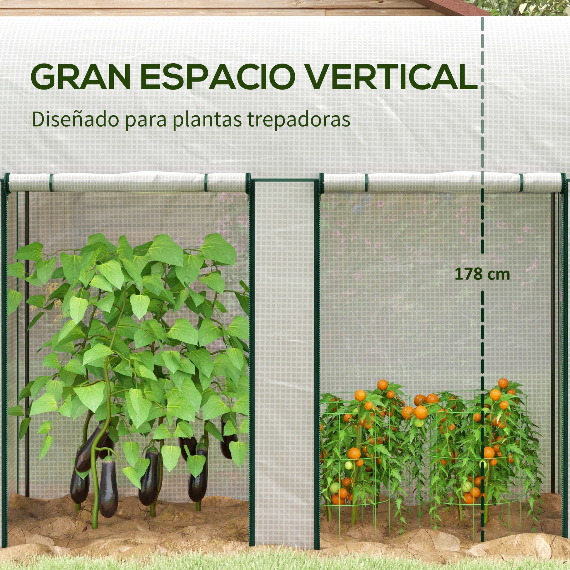 Small Greenhouse Outdoor Greenhouse with Double Zippered Door and PE Cover Greenhouse for Growing Plants Flowers 200x100x178 cm White