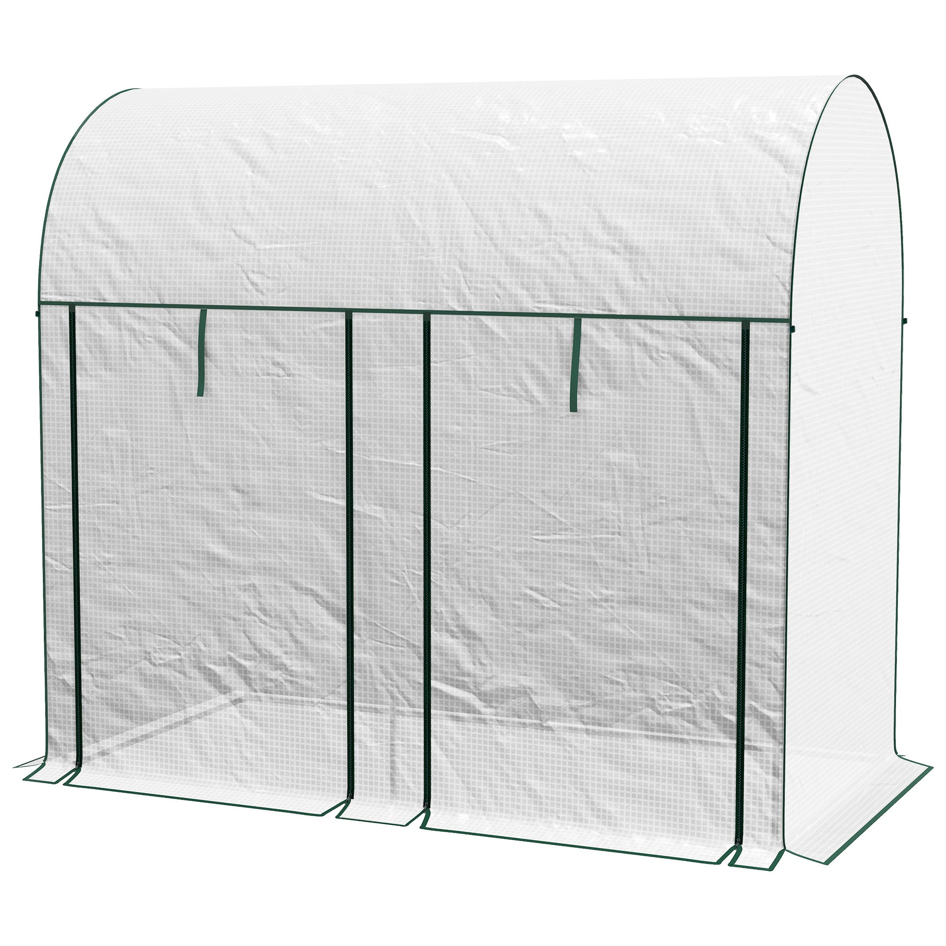 Small Greenhouse Outdoor Greenhouse with Double Zippered Door and PE Cover Greenhouse for Growing Plants Flowers 200x100x178 cm White