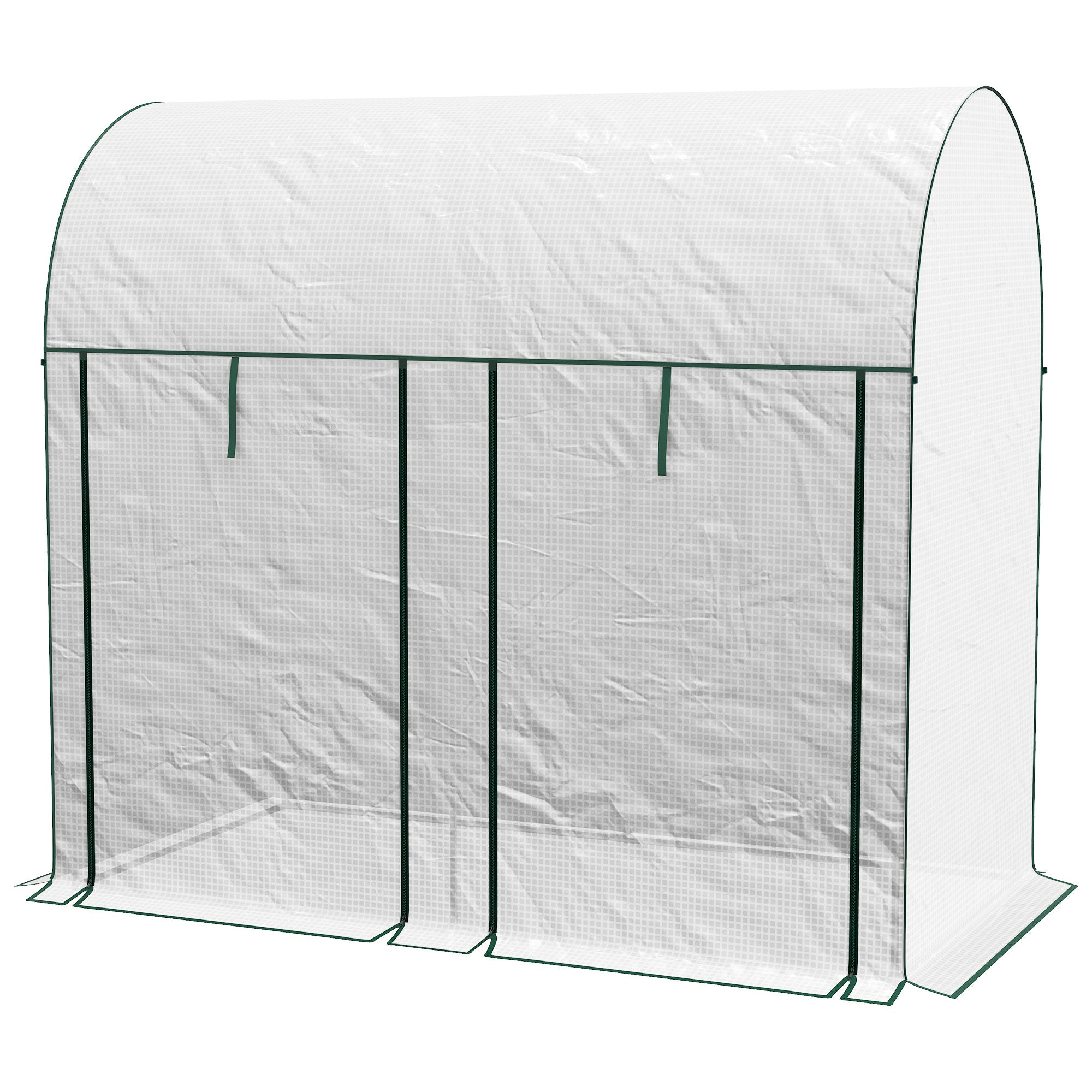 Small Greenhouse Outdoor Greenhouse with Double Zippered Door and PE Cover Greenhouse for Growing Plants Flowers 200x100x178 cm White