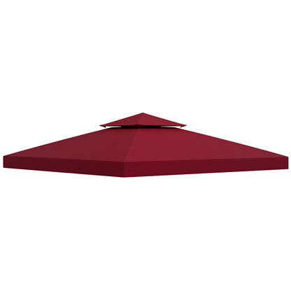 Replacement Canopy for Garden Pavilion Gazebo Replacement Cover Tent 3 x 3 m Wine Red