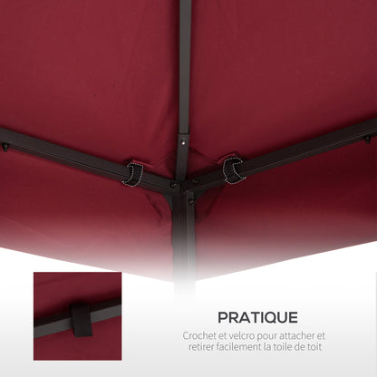 Replacement Canopy for Garden Pavilion Gazebo Replacement Cover Tent 3 x 3 m Wine Red
