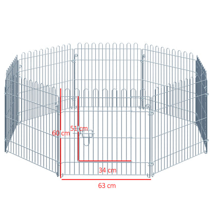 Puppy Enclosure Puppy Playpen Puppy Fence Playpen Puppy Gate for Animals 8-piece W63 x H60 cm