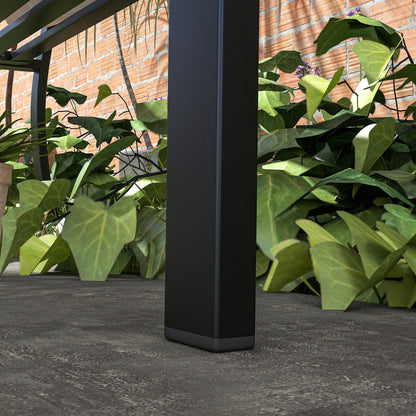 Steel Garden Bench, 2-Seater Garden Bench with Decorated Backrest and Armrests, 125x50x75cm, Black