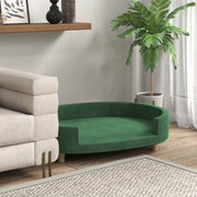 Dog Sofa, Cat Couch, Cat Armchair, Soft Velvet Surface, with Removable Cushion, Solid Wood Legs, 100L x 70W x 25H cm, Green