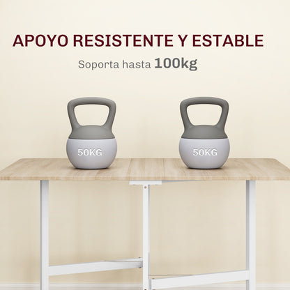 Folding Dining Table for 4-6 People Folding Kitchen Table with Wheels and Drop Leaves Foldable Table for Kitchen Living Room 120x80x73 cm Oak