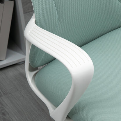 Swivel Office Chair Youth Desk Chair with Adjustable Height Tilt Function Armrests and High Back 62x56x110-119.5 cm Green