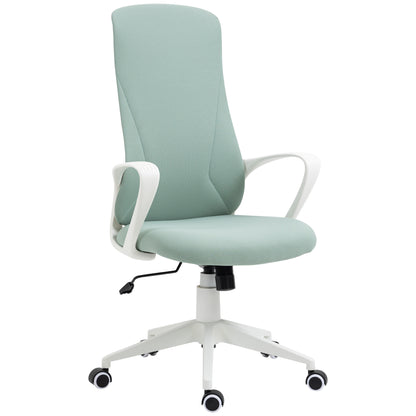 Swivel Office Chair Youth Desk Chair with Adjustable Height Tilt Function Armrests and High Back 62x56x110-119.5 cm Green