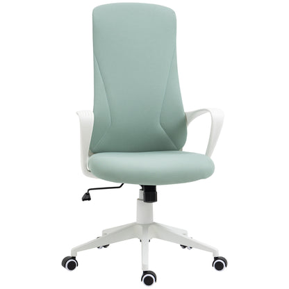 Swivel Office Chair Youth Desk Chair with Adjustable Height Tilt Function Armrests and High Back 62x56x110-119.5 cm Green