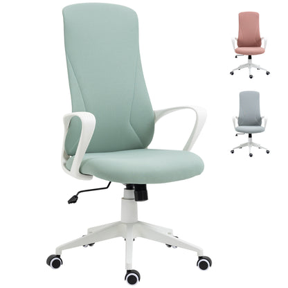 Swivel Office Chair Youth Desk Chair with Adjustable Height Tilt Function Armrests and High Back 62x56x110-119.5 cm Green