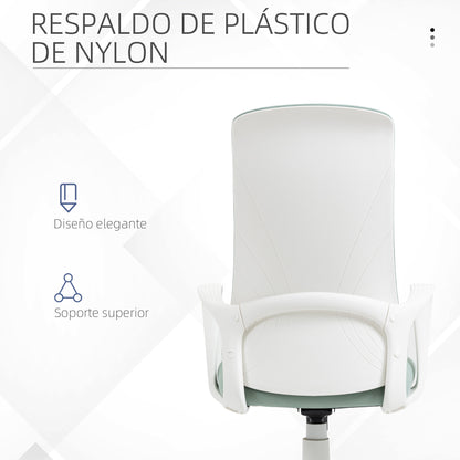 Swivel Office Chair Youth Desk Chair with Adjustable Height Tilt Function Armrests and High Back 62x56x110-119.5 cm Green