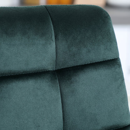 Set of 2 Bar Stools, Bistro Stools with Footrest, Bar Chairs, Velvet Upholstery, Kitchen Stool, Counter Stool Set with Steel Legs for Living Room, Dining Room, Green, 42 x 47 x 105 cm