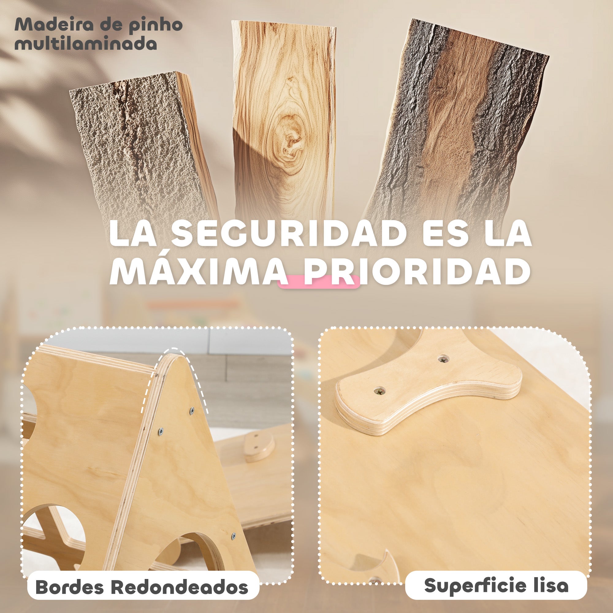 8-in-1 Natural Wood Climbing Triangle for Kids aged 18-48 Months with Climbing Arch Staircase and Sandbag 175x59.5 cm