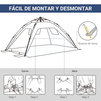 Foldable Beach Tent Pop-up Beach Shelter for 1-2 People with UV Protection Waterproof Carry Bag for Park Camping 86.6"L x 68.1"W x 47.2"H Dark Blue