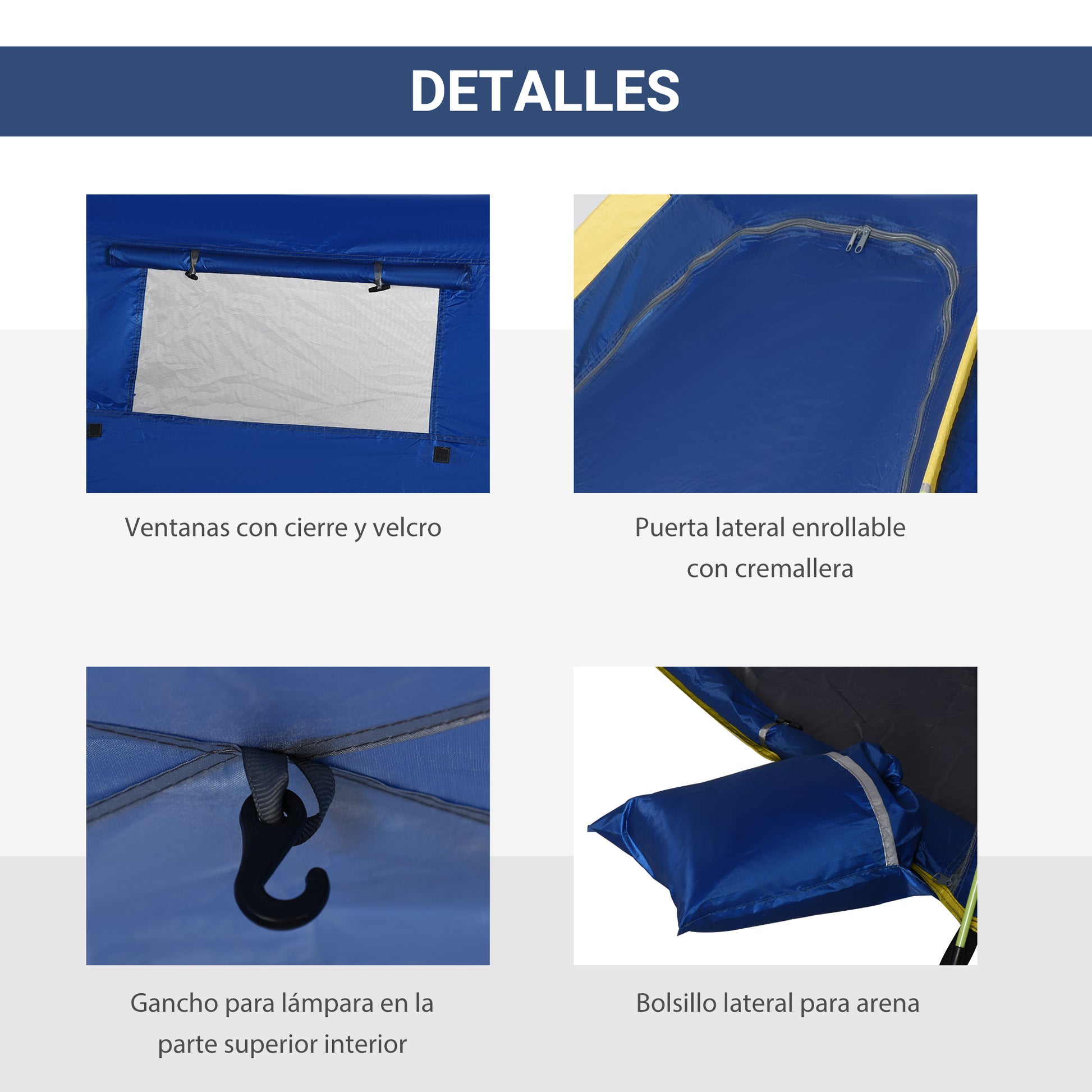 Foldable Beach Tent Pop-up Beach Shelter for 1-2 People with UV Protection Waterproof Carry Bag for Park Camping 86.6"L x 68.1"W x 47.2"H Dark Blue