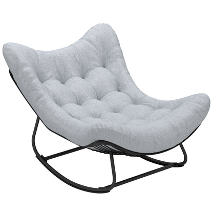 Rattan Swinging Chair Garden Bench with Steel Frame Cushion, Swinging Bench Garden Swing Outdoor Bench Seat Garden Furniture Park Bench for Garden Terrace Park 98 x 111 x 74 cm Gray