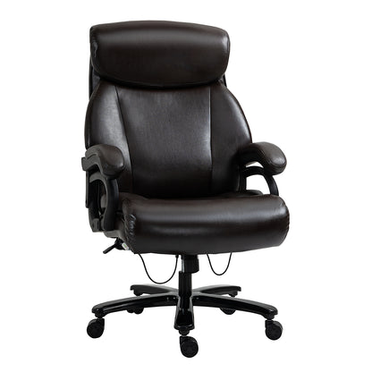 Office Chair Executive Gaming Chair Swivel Chair Rocking Function Thick Padding 180 kg Capacity Ergonomic Design Height Adjustable Faux Leather Brown 72x83x114-122 cm