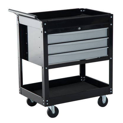 Professional Workshop Tool Trolley Tool Chest in Steel Sheet, Black, 68 x 46 x 88cm