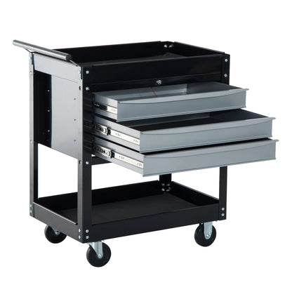 Professional Workshop Tool Trolley Tool Chest in Steel Sheet, Black, 68 x 46 x 88cm