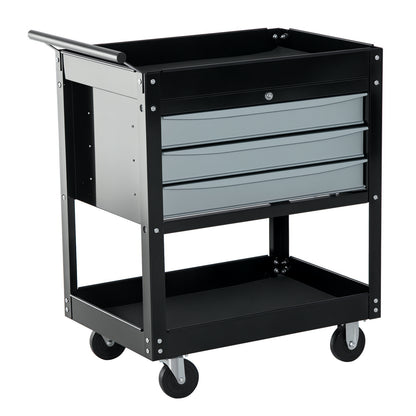 Professional Workshop Tool Trolley Tool Chest in Steel Sheet, Black, 68 x 46 x 88cm