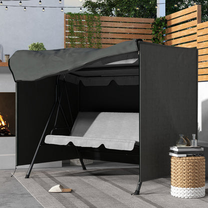 Hollywood Swing Cover 3 Seater, Water Resistant Winterproof Protective Cover for Garden Swing, UV Resistant Tarpaulin, Cover, Tear-Resistant 600D Oxford Fabric, 205x124x164cm Dark Grey