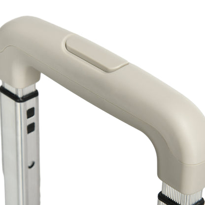 Folding Shopping Cart, Shopping Trolley with Adjustable Telescopic Handle, Stair Climber with Lid, Transport Trolley up to 80 kg Capacity, White