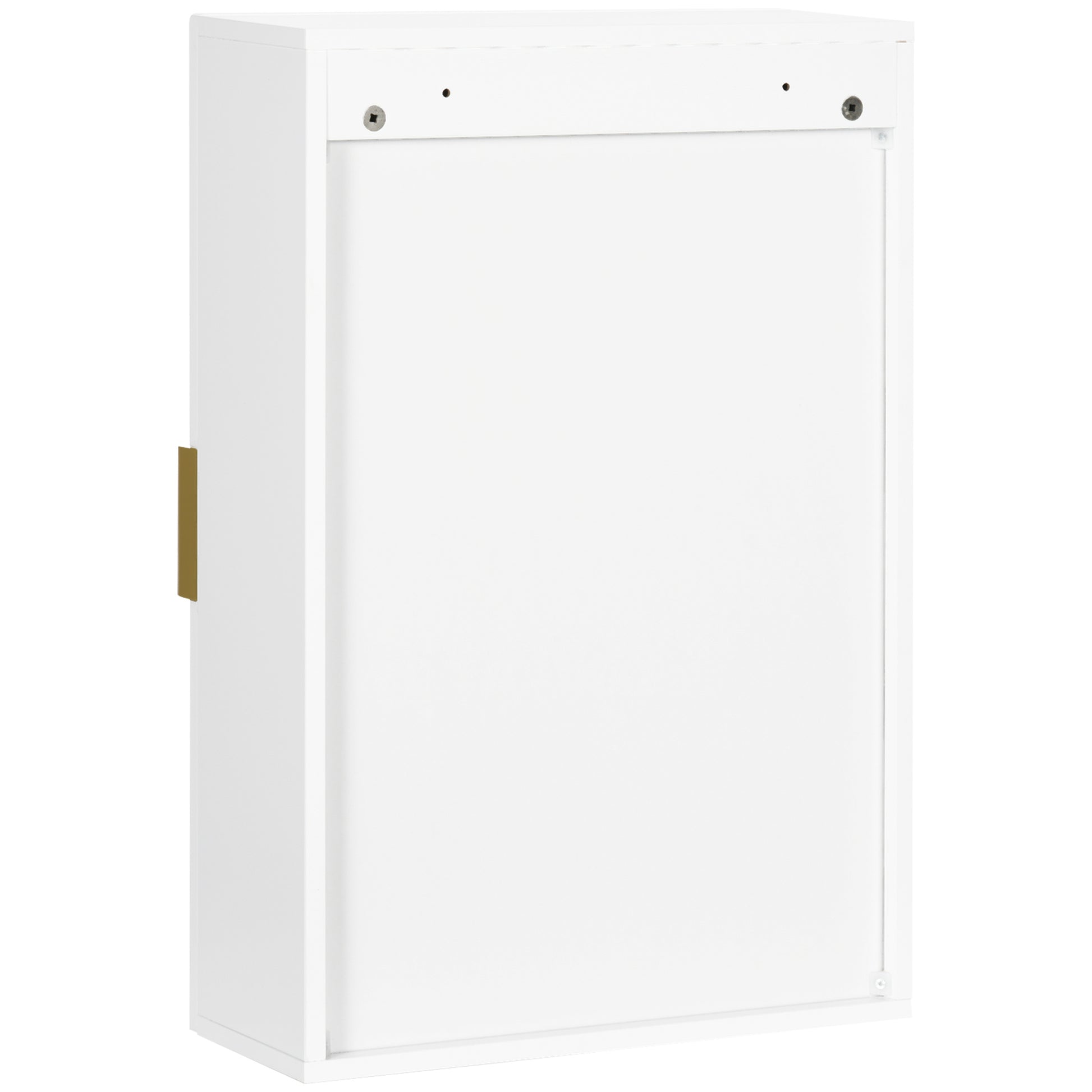 Modern Wall Bathroom Cabinet Suspended Bathroom Furniture with 1 Steel Handle and Adjustable Shelves for Kitchen 15.7x5.9x23.6 inches White