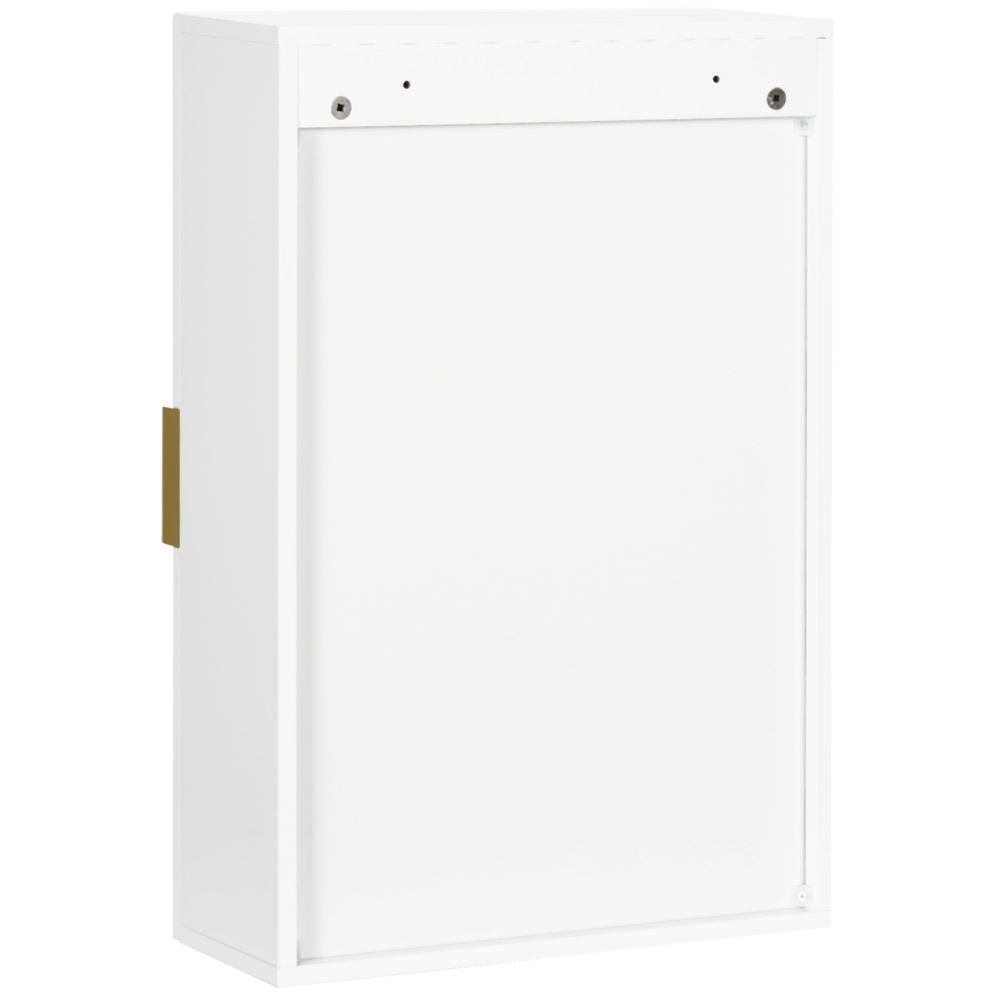 Modern Wall Bathroom Cabinet Suspended Bathroom Furniture with 1 Steel Handle and Adjustable Shelves for Kitchen 15.7x5.9x23.6 inches White