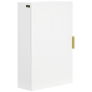 Modern Wall Bathroom Cabinet Suspended Bathroom Furniture with 1 Steel Handle and Adjustable Shelves for Kitchen 15.7x5.9x23.6 inches White